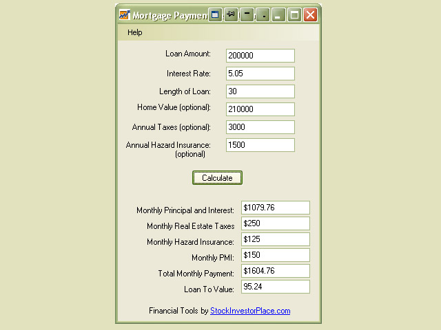 Screenshot for Stock Investor Place Mortgage Calculator 2.0